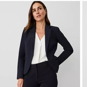 Anne Klein Stretch Navy Blue Blazer Sz 10